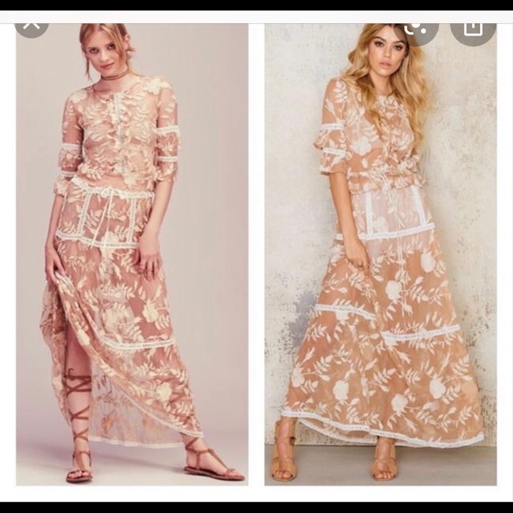 For Love And Lemons Emilia Top Blouse skirt set s
